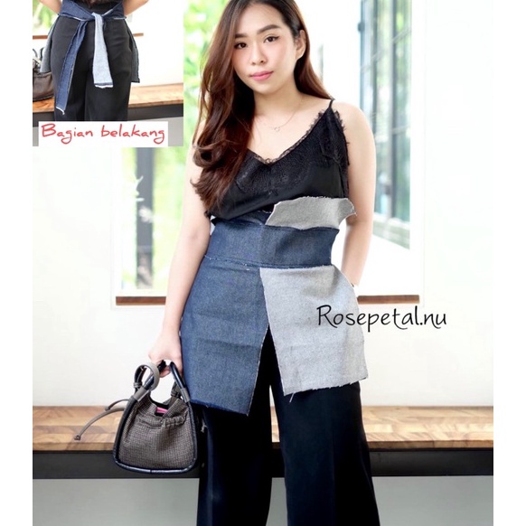 obi belt jeans Rumi  obi belt jeans rumi 2 tone  ikat pinggang obi jeans