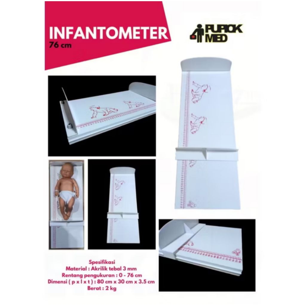 Pengukur Panjang Bayi Full Akrilik / Infantometer
76cm
