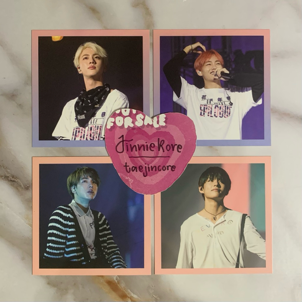 2015 BTS LIVE ON STAGE PROLOGUE 2016 EPILOGUE DVD OFFICIAL PHOTOCARD ONLY JIN V PC EPI PROLOG DVD BL