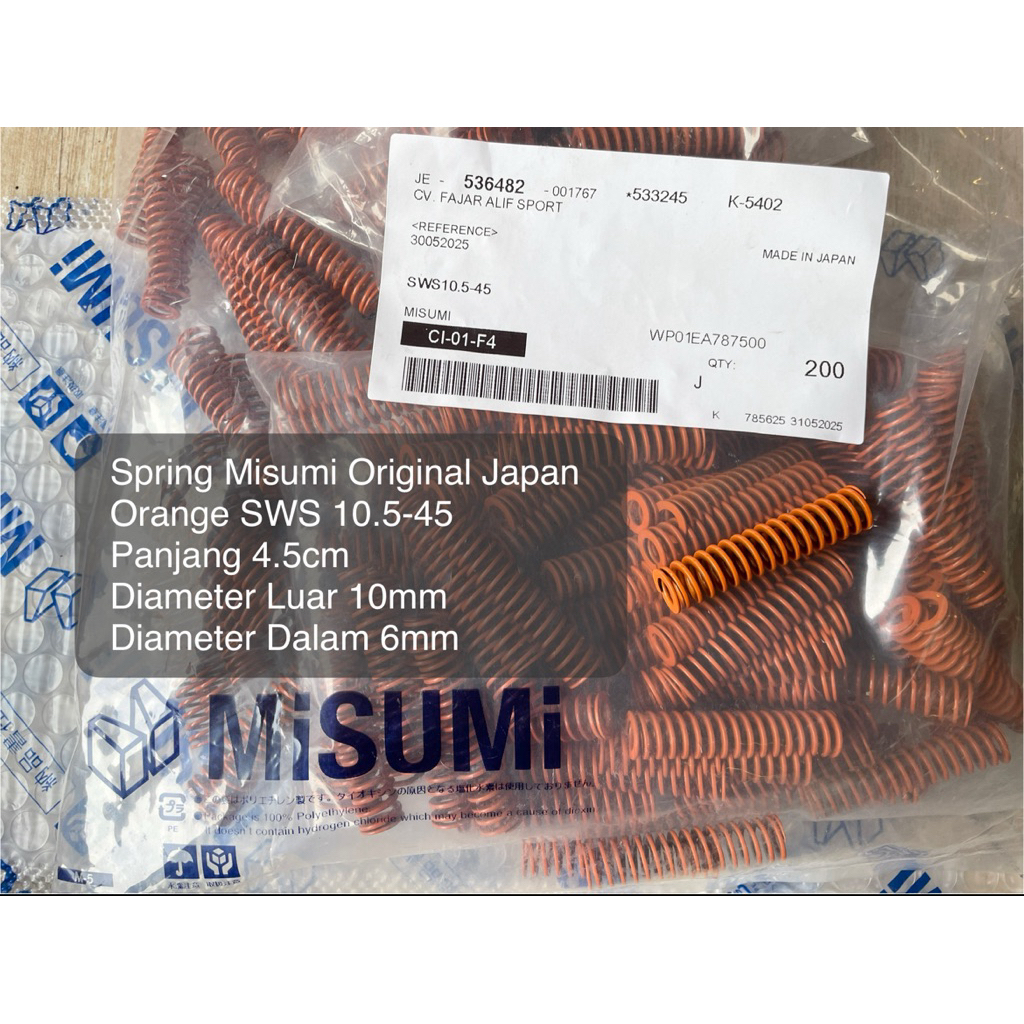 Per valve pcp spring valve misumi Spring Misumi Original Japan Orange SWS 10.5-45 Diameter Luar 10mm