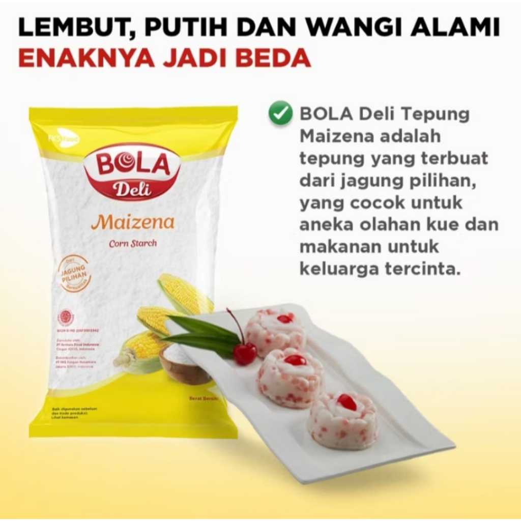 

BOLA DELI TEPUNG MAIZENA KEMASAN 250GR/ 500GR/ 1 KG