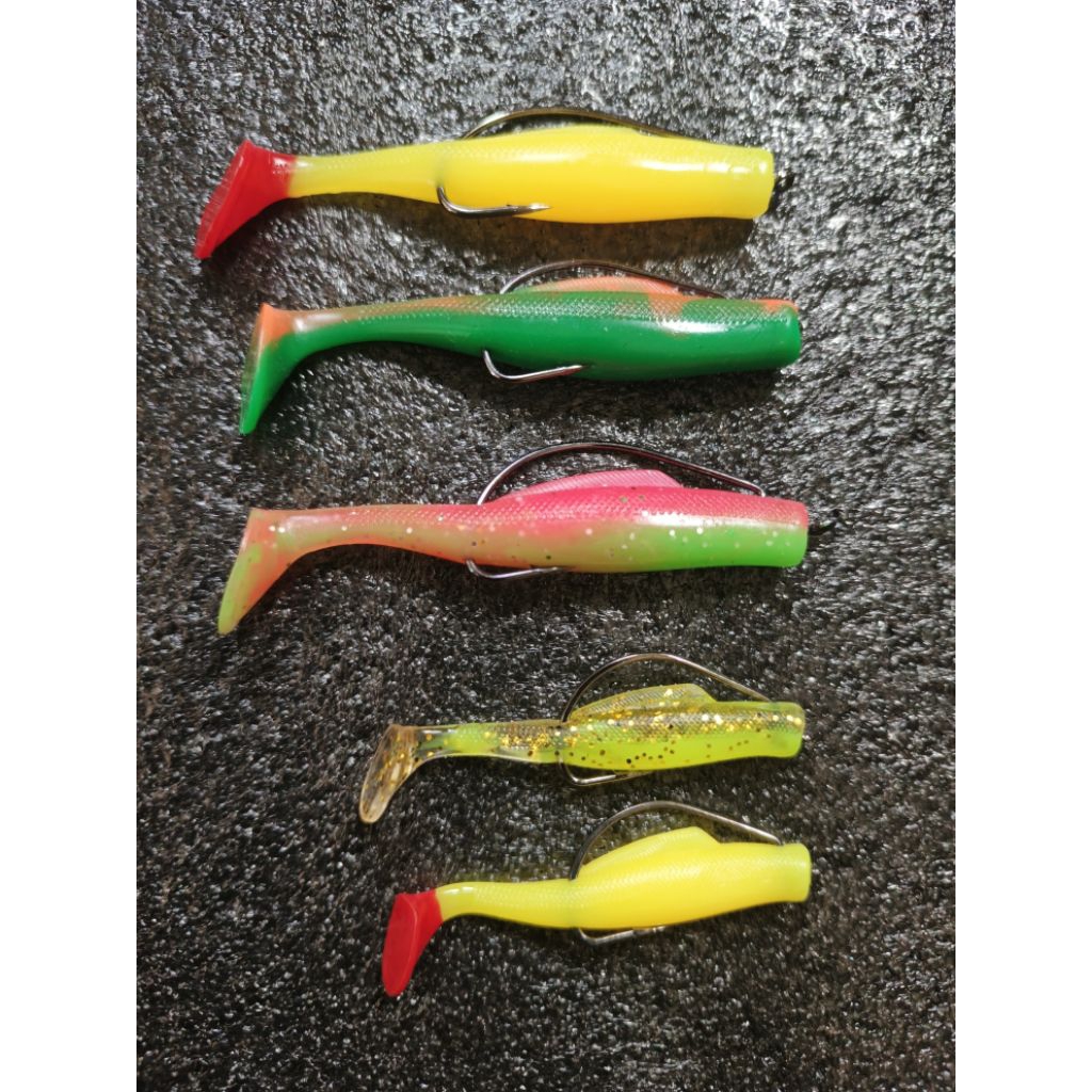 Soft Lure + Kail Umpan Cesting Toman, Umpan Pancing Gabus 6cm, 8cm