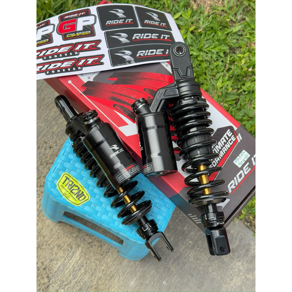 RIDE IT NEW EXTREME GEN 2 330mm 305mm SHOCK VARIO BEAT MIO HITAM TITAN MERAH SKOK MATIC DOBEL KLIK