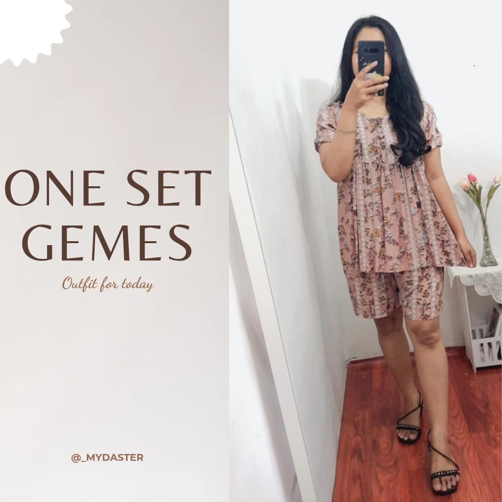 My Daster - One Set Gemes | One Set Busui Friendly |Setelan Celana Pendek Wanita
