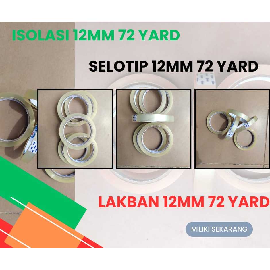 

Selotip 12mm 72Yard | Isolasi 12mm 72Yard | Lakban 12mm x 72Yard