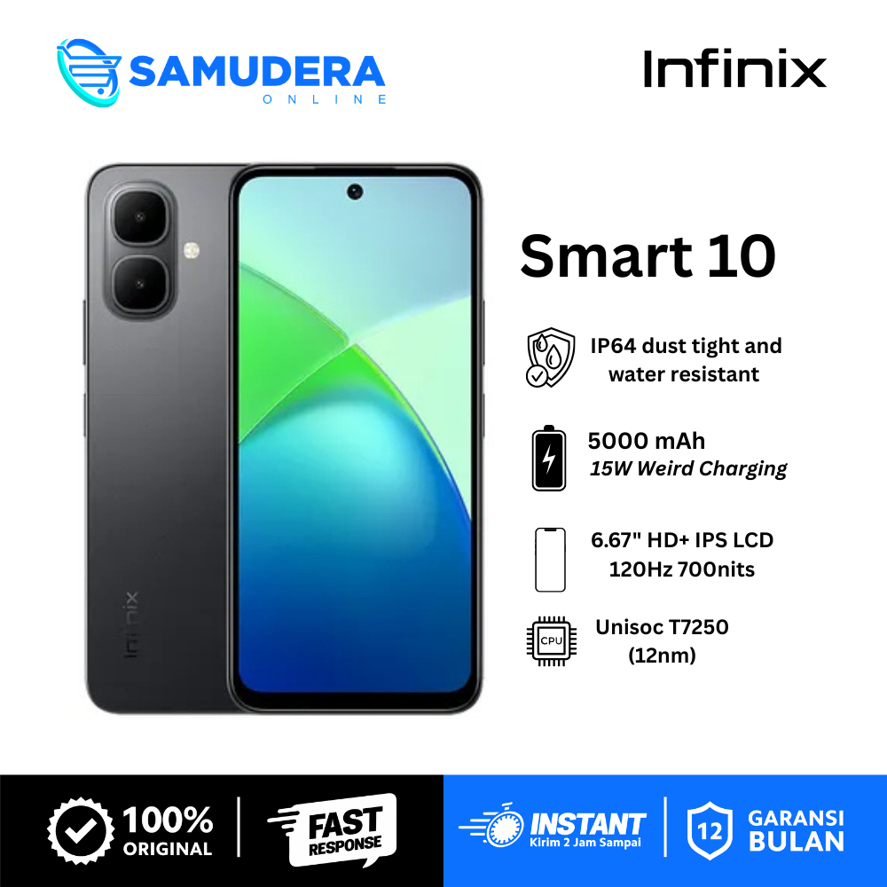 Infinix Smart 10 HP Terbaru 2025 RAM 4/64GB 4/128GB Garansi Resmi