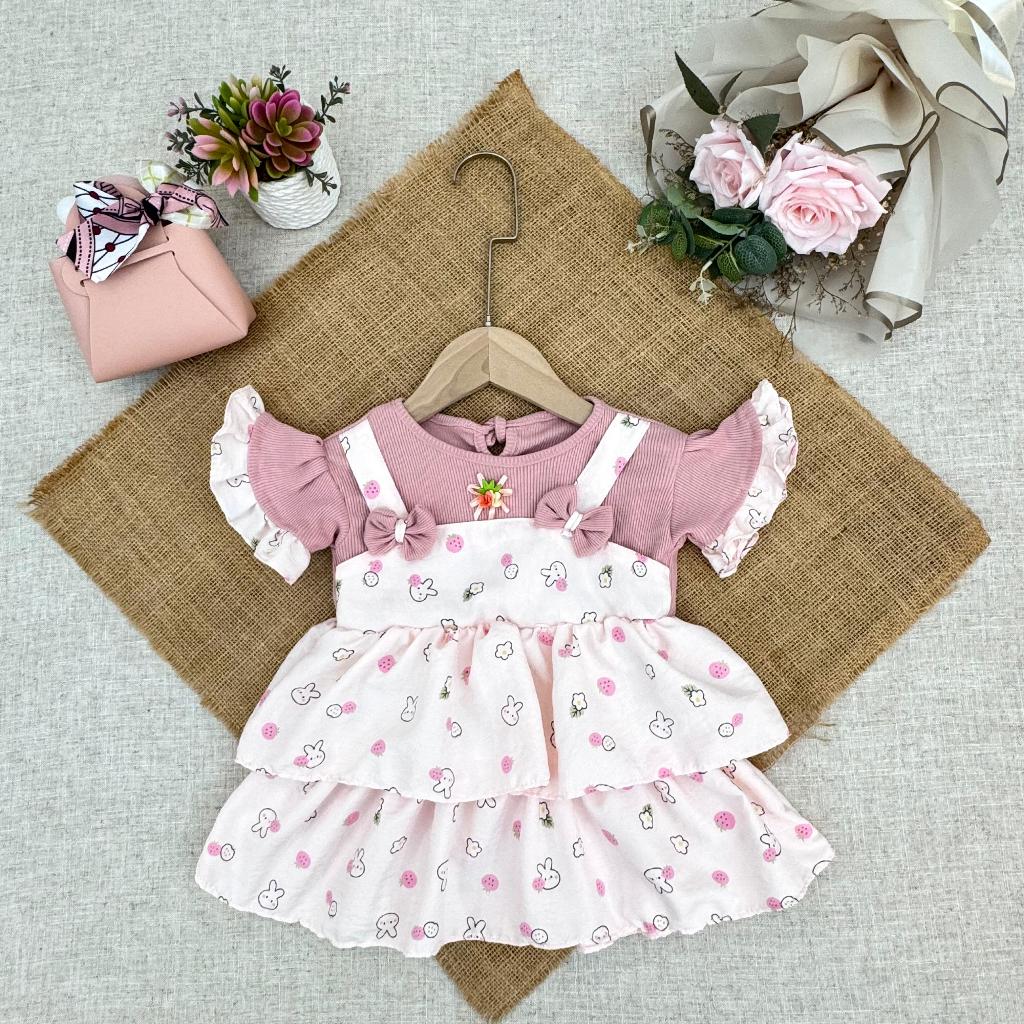 RJ7 Baju Bayi Perempuan 6 12 Bulan - Overall Anak Perempuan - Dress Overall Anak Perempuan