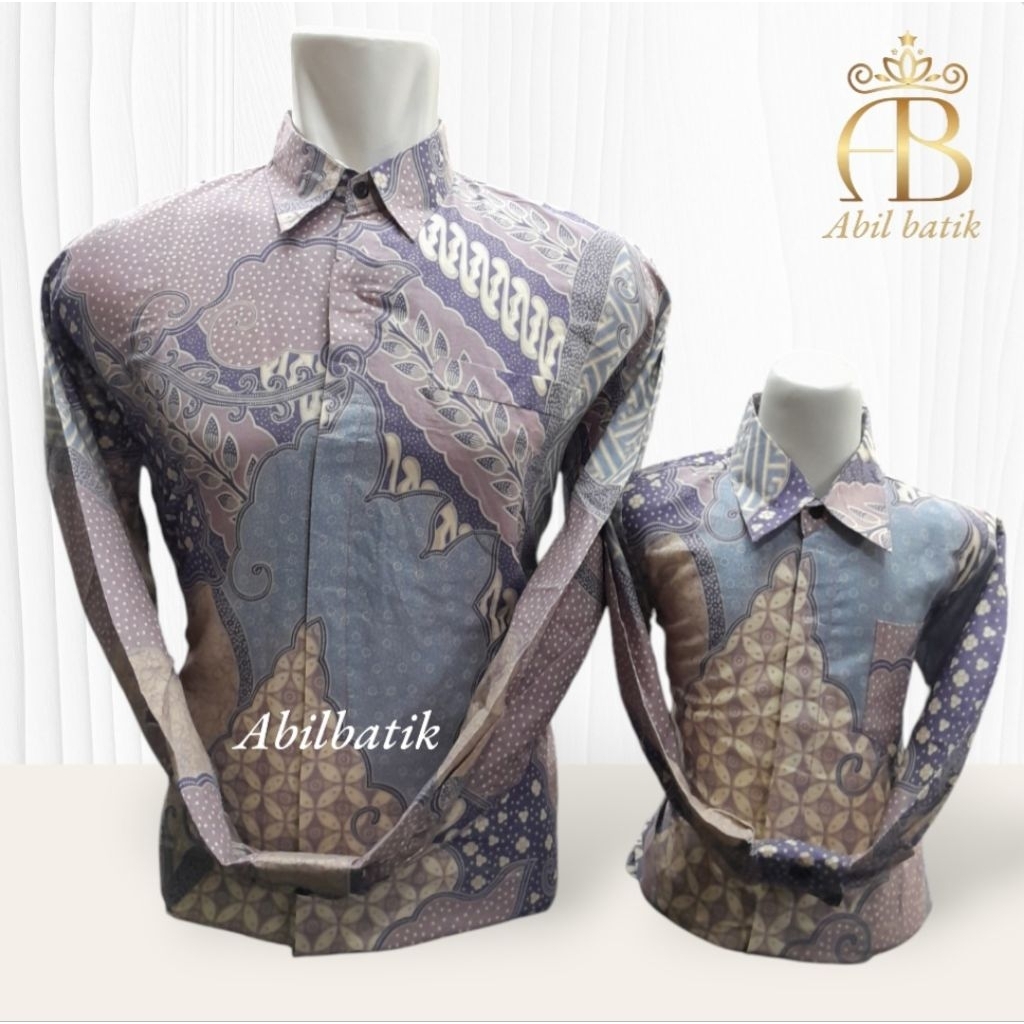 Batik Bestseller Couple Ayah Dan Anak Katun Solo Warna Dusty Pink