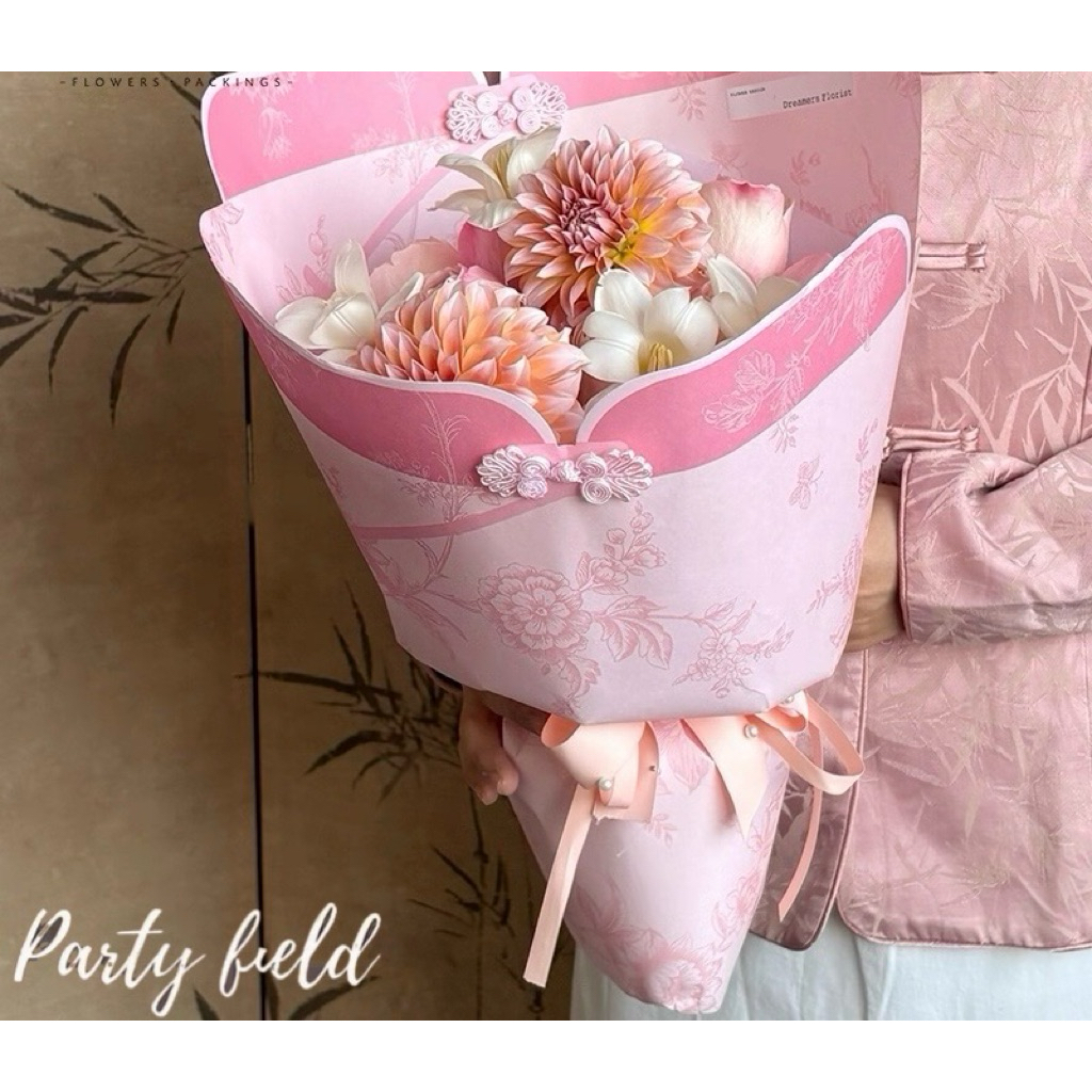 

[1PAK/10PCS/5SET] DFNS Kertas buket bunga CHINESE CHEONGSAM / cheongsam flower bouquet wrapping paper