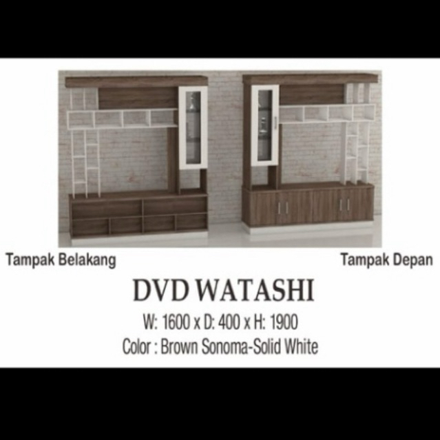 Partisi 2 Muka / Pembatas Ruangan Jumbo / Buffet TV Ruang Tamu / Lemari Hias / Lemari Pajangan