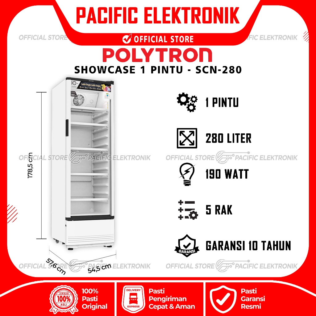 Showcase Polytron 5 Rak 280Liter SCN-280 / SCN280