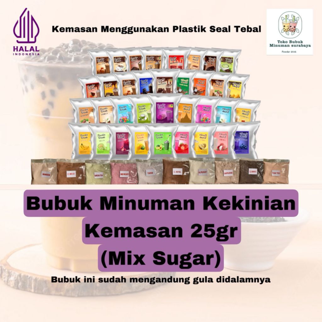 

Bubuk Minuman Kekinian 25gr (Mix Sugar)