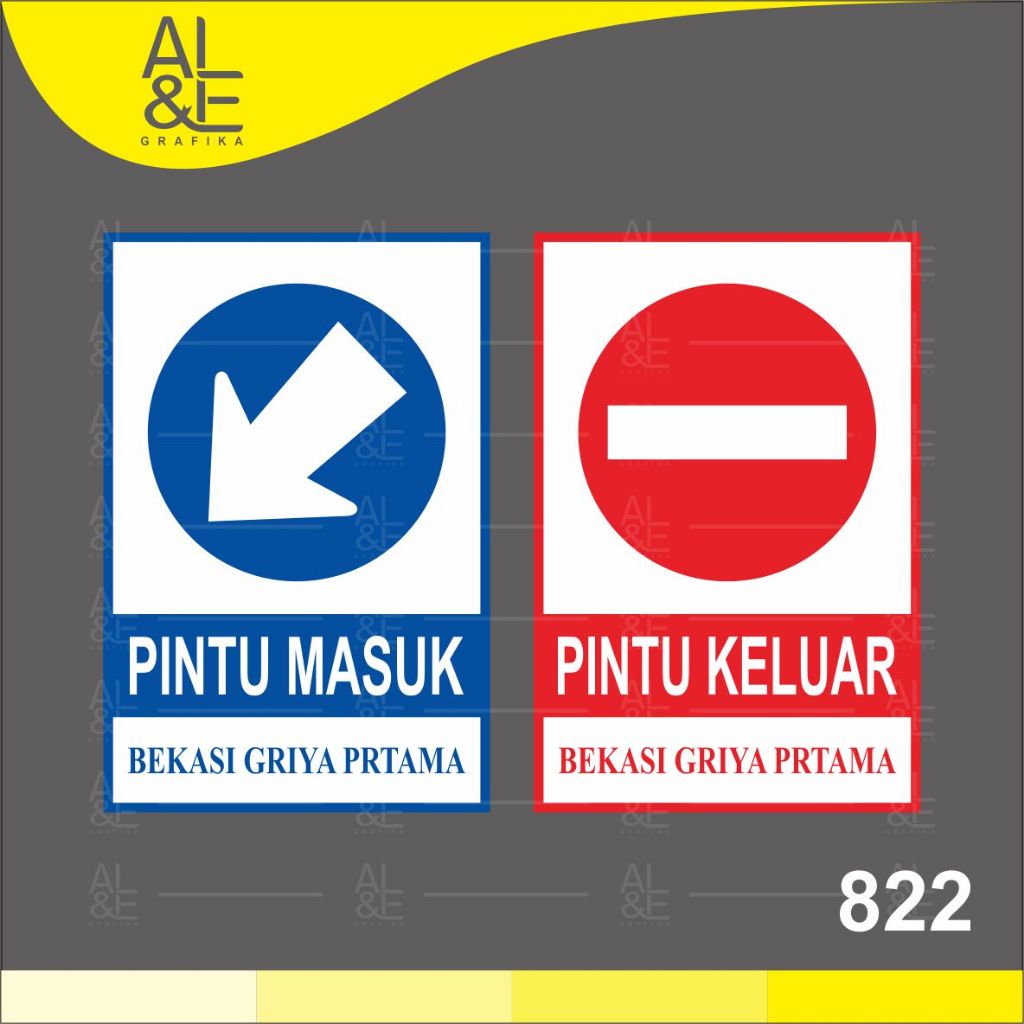 

822 - Stiker Panduan Pintuk Masuk atau Keluar komplek (Pintu Perumahan ), Stiker vynil Premium dan Murah