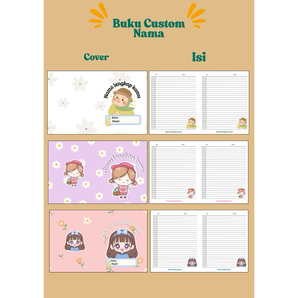 

Buku tulis custom nama/ buku custom/buku custom nama