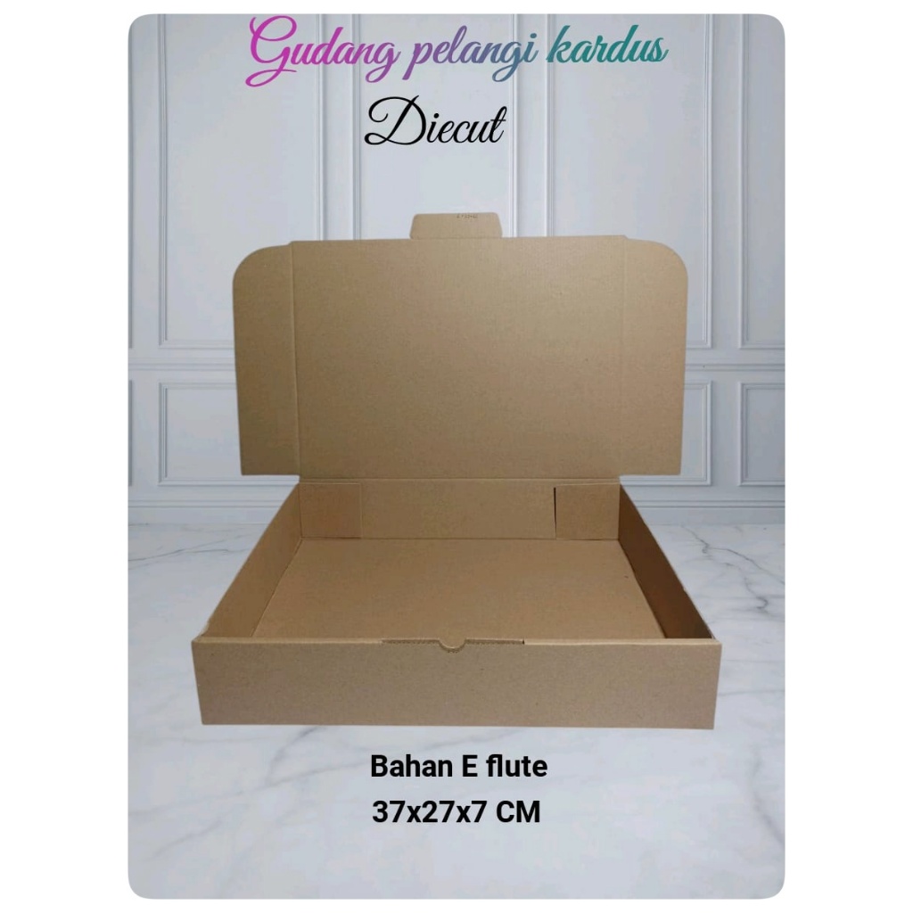 

kardus karton box uk. 37x27x7 cm .......model die cut/ pizza