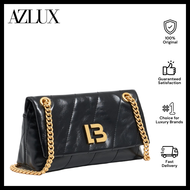 Bimba Y Lola Small Black Leather Bag Flap