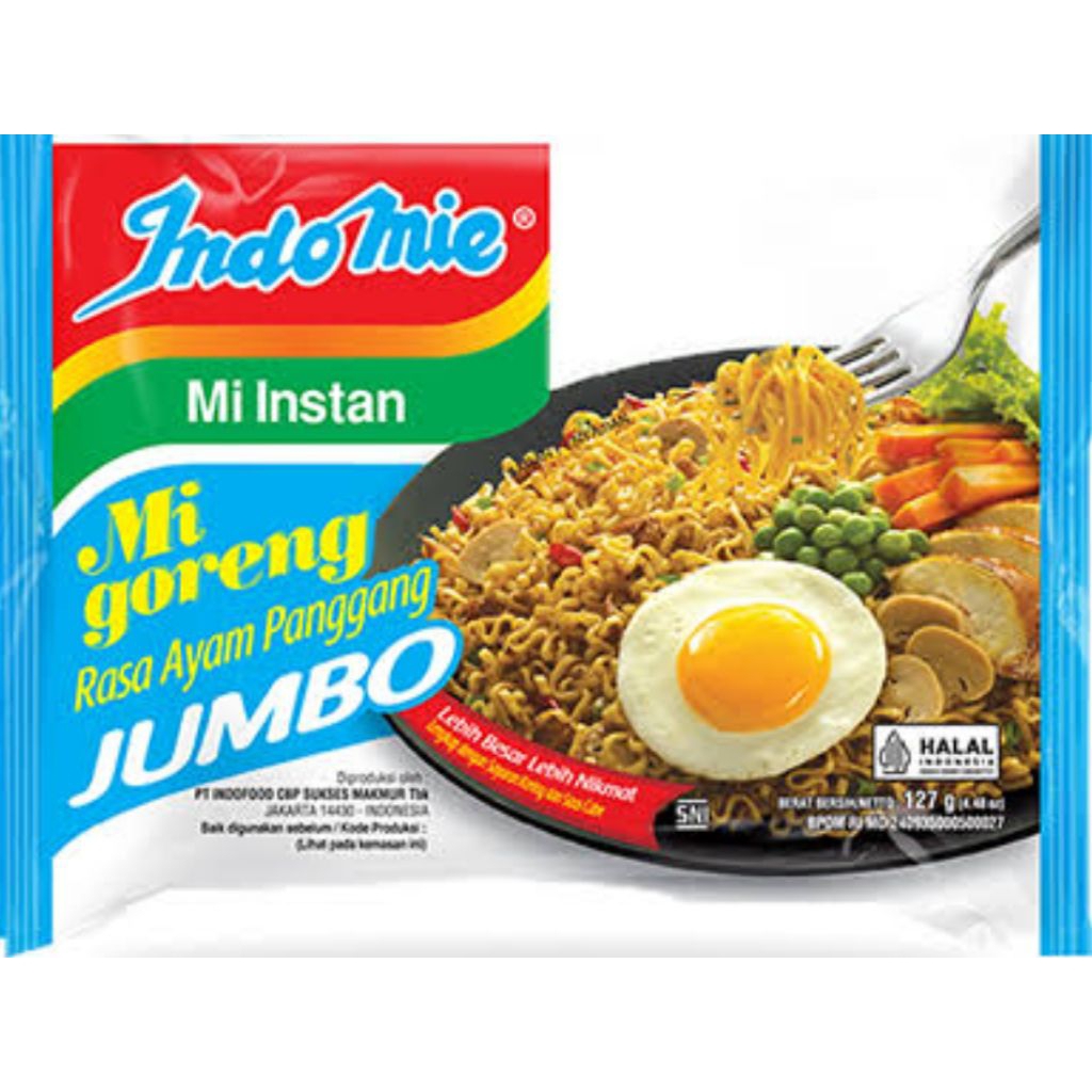 

INDOMIE GORENG JUMBO RASA AYAM PANGGANG DAN ORIGINAL KEMASAN 129 GRAM