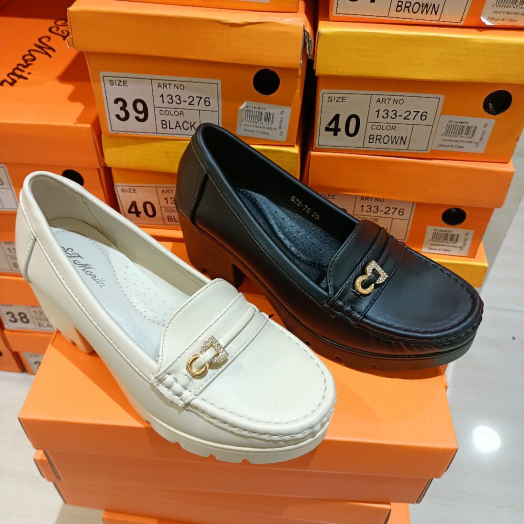 sepatu wanita loafer heels 7cm ST.MORITZ original matahari