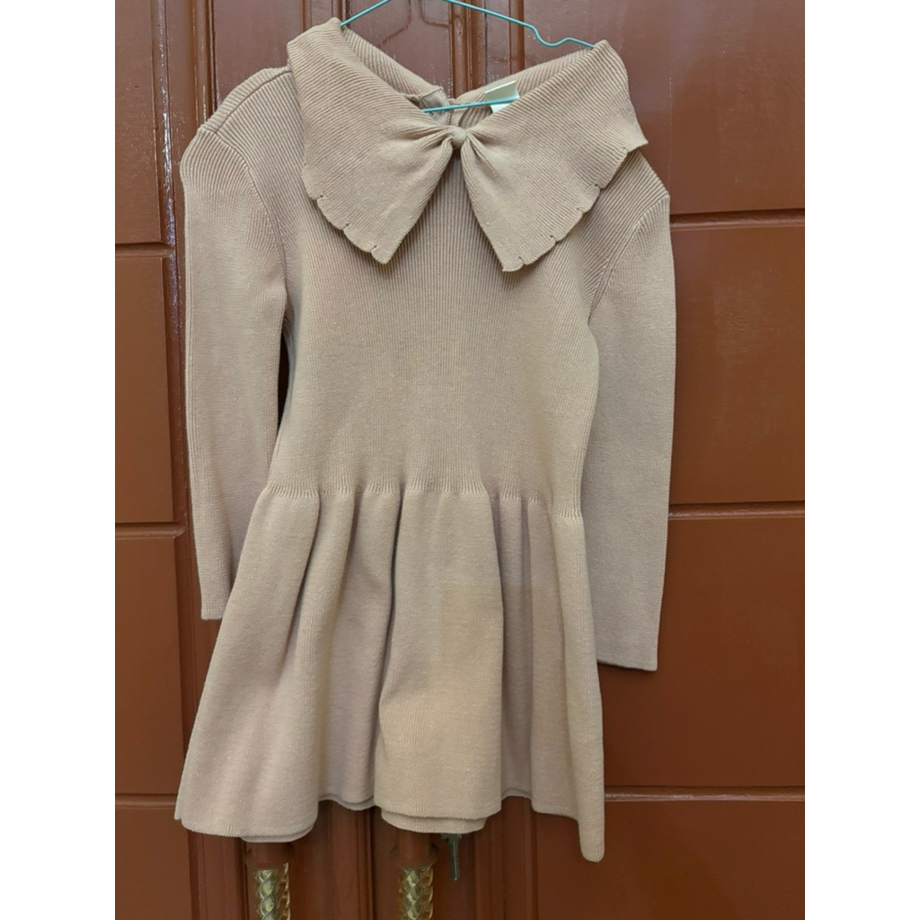 dress h*nm knit anak warna nude pink