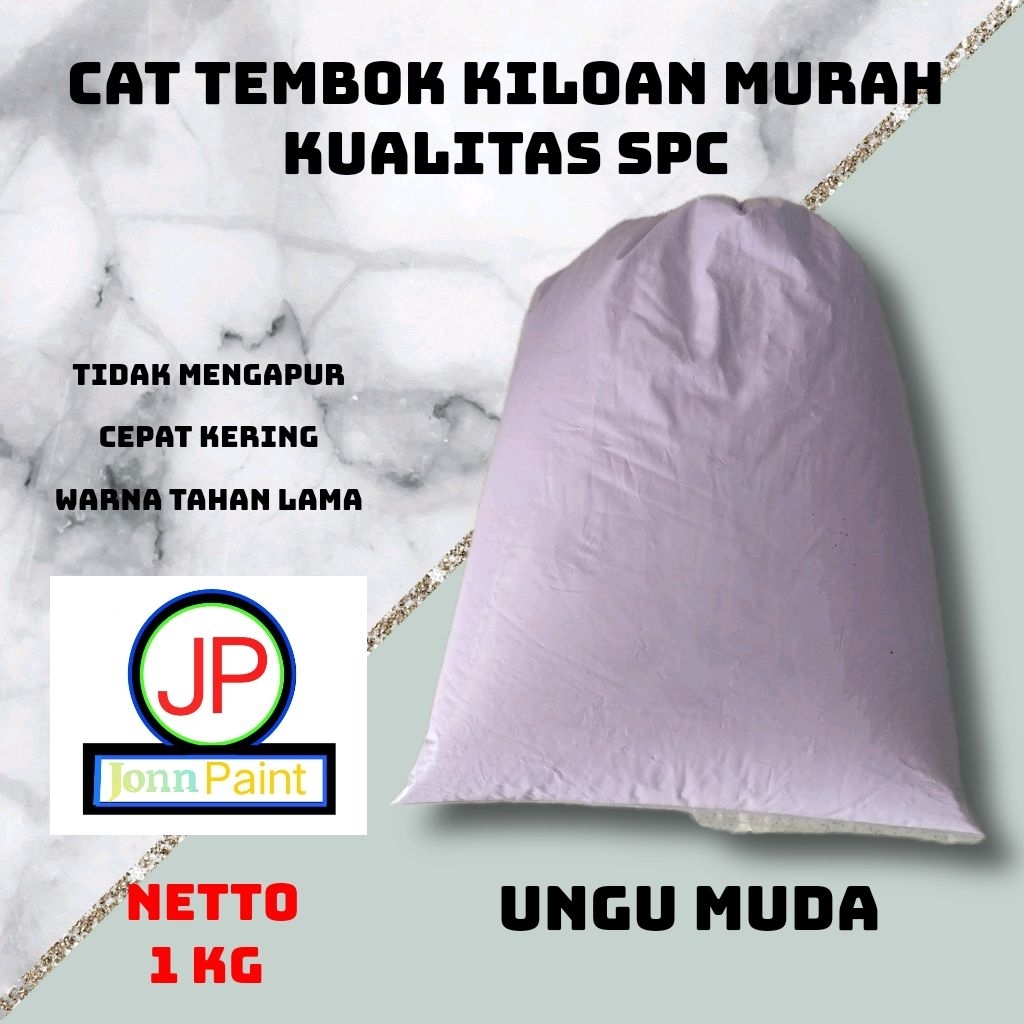 1 KG Cat Tembok Kiloan murah kualitas SPC warna ungu muda/lavender by JONNPAINT
