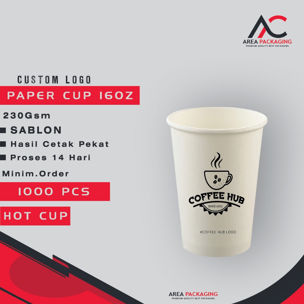 PAPER CUP 16OZ CUSTOM LOGO