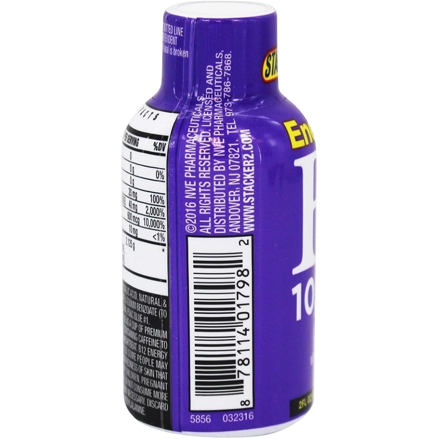 

Stacker Extreme Energy Shot B12 10000 Percent 60 mL – Suplemen Energi Cair Extra Kuat