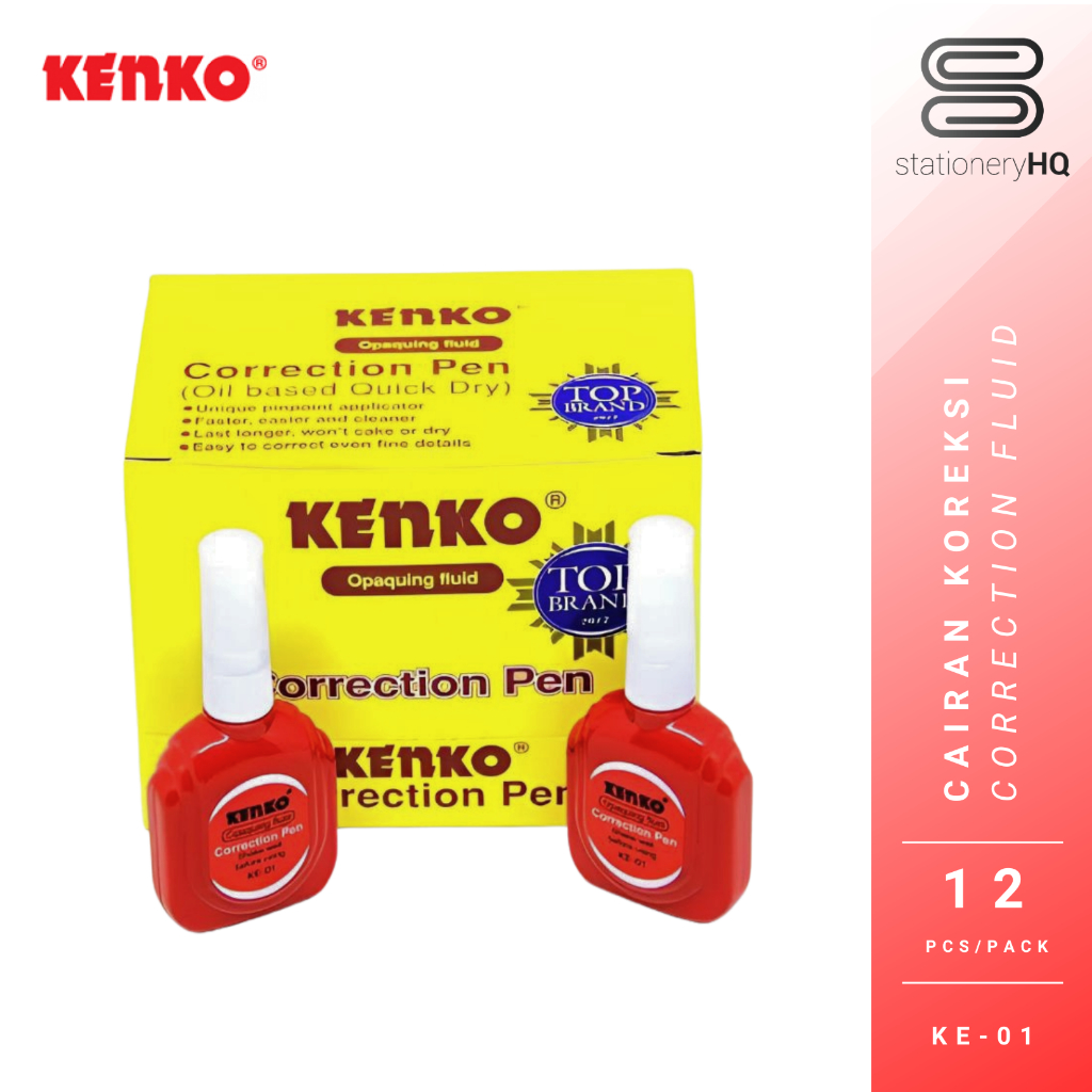 

(12 Pcs) Kenko Tip Ex cair Correction KE-01