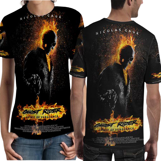Ghost Rider Spirit Of Vengeance Tshirt Fullprint Unisex Casual Bahan Polyester Jersey [PO 3 HARI]