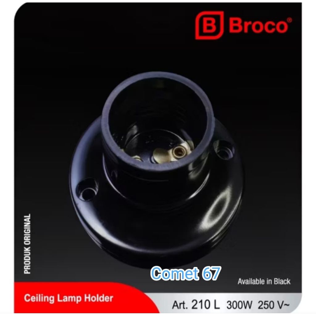 Fitting Plafon BROCO Hitam / Fitting Plafon Hitam BROCO / Fitting BROCO