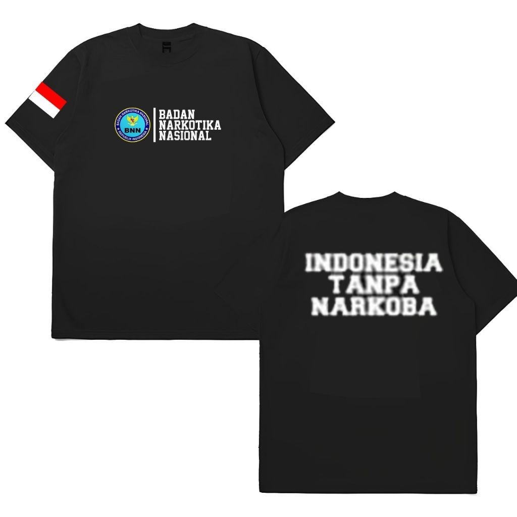 BAJU HITAM BNN  INDONESIA TAMPA NARKOBA - Baju Unisex  Kekinian