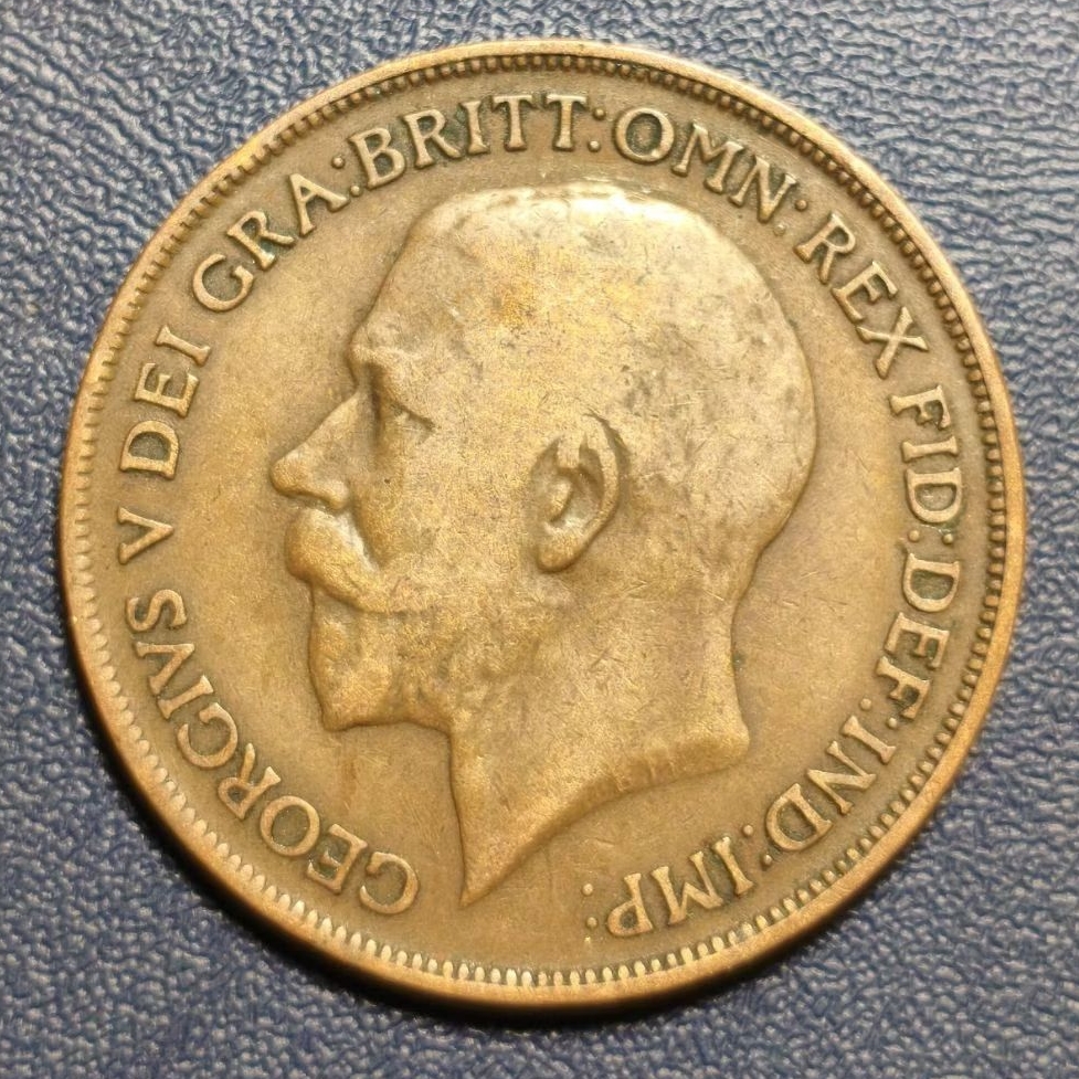 Koleksi Koin United kingdom 1 Penny George V Tahun 1918
