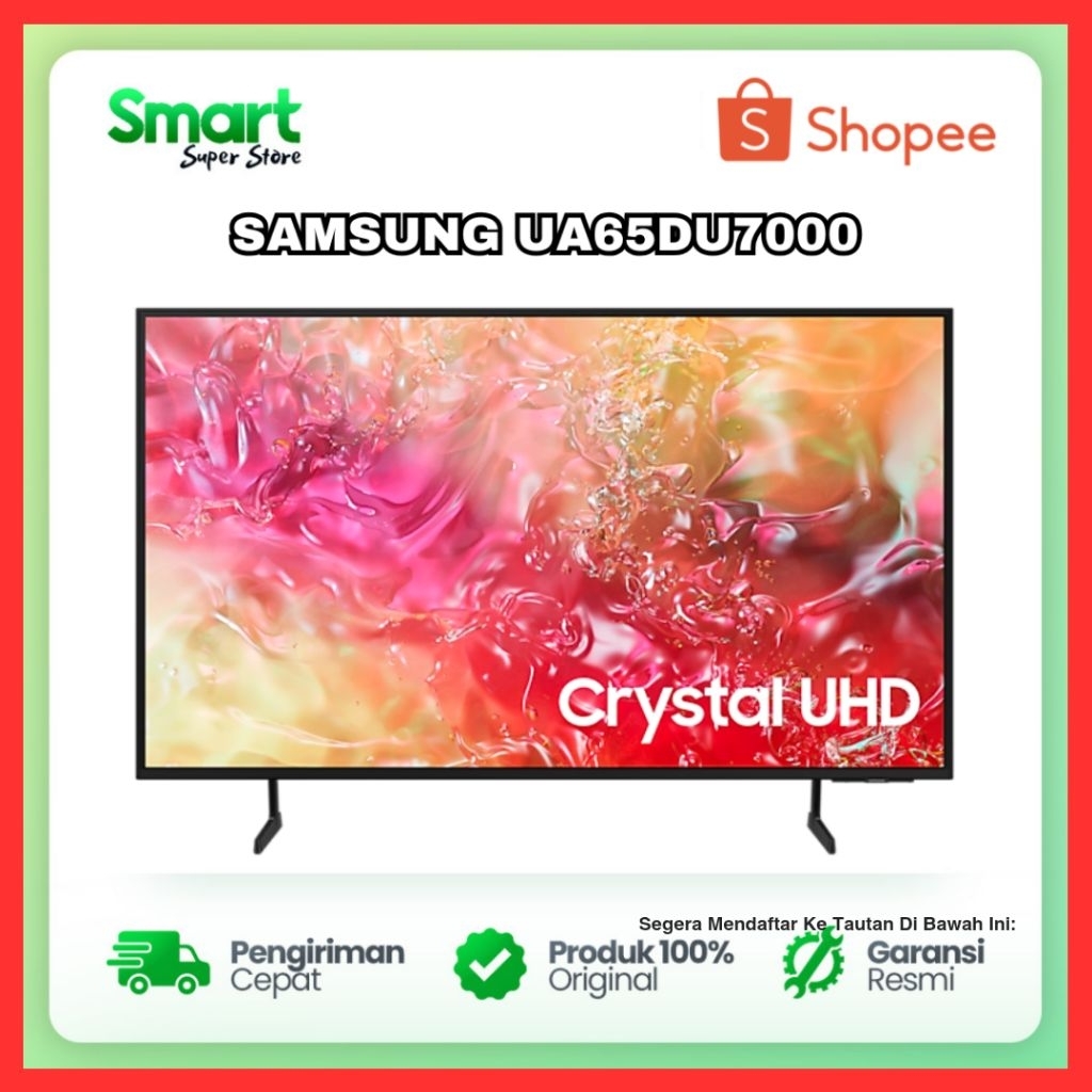 Samsung TV 65 Inch Crystal UHD 4K Smart TV UA65DU7000KXXD