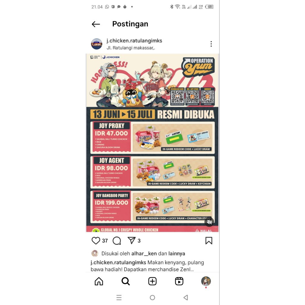 Jastip Joy Agent JChicken ZZZ Makassar