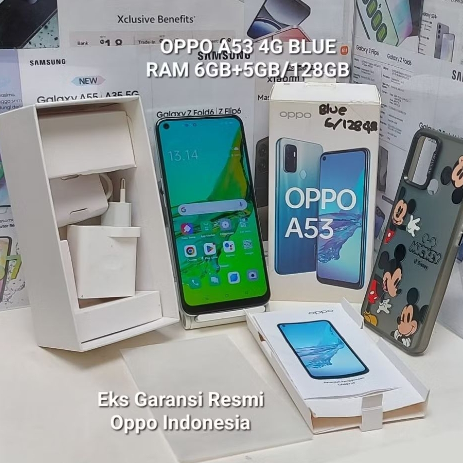 Oppo A53 4G Second Ram 6GB+5GB/128GB Fullset Mulus Eks Garansi Resmi Oppo Indonesia