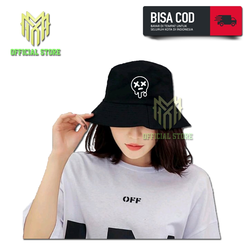 MM Outfit Store Topi Bucket Topi Distro Topi Pria Wanita - Astro Ilustras White