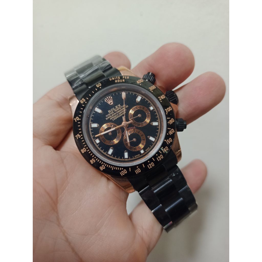 Realpick- Autometic- Jam Tangan Pria Rolex Daytona RX-8832 Chrono Aktif (Case Logo Winner) Elegan Fr