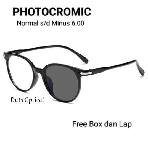 COD Kacamata Photocromic Minus 0.25 sampai Minus -6.00 Antiradiasi UV400 Blueray Hp Komputer Unisex 