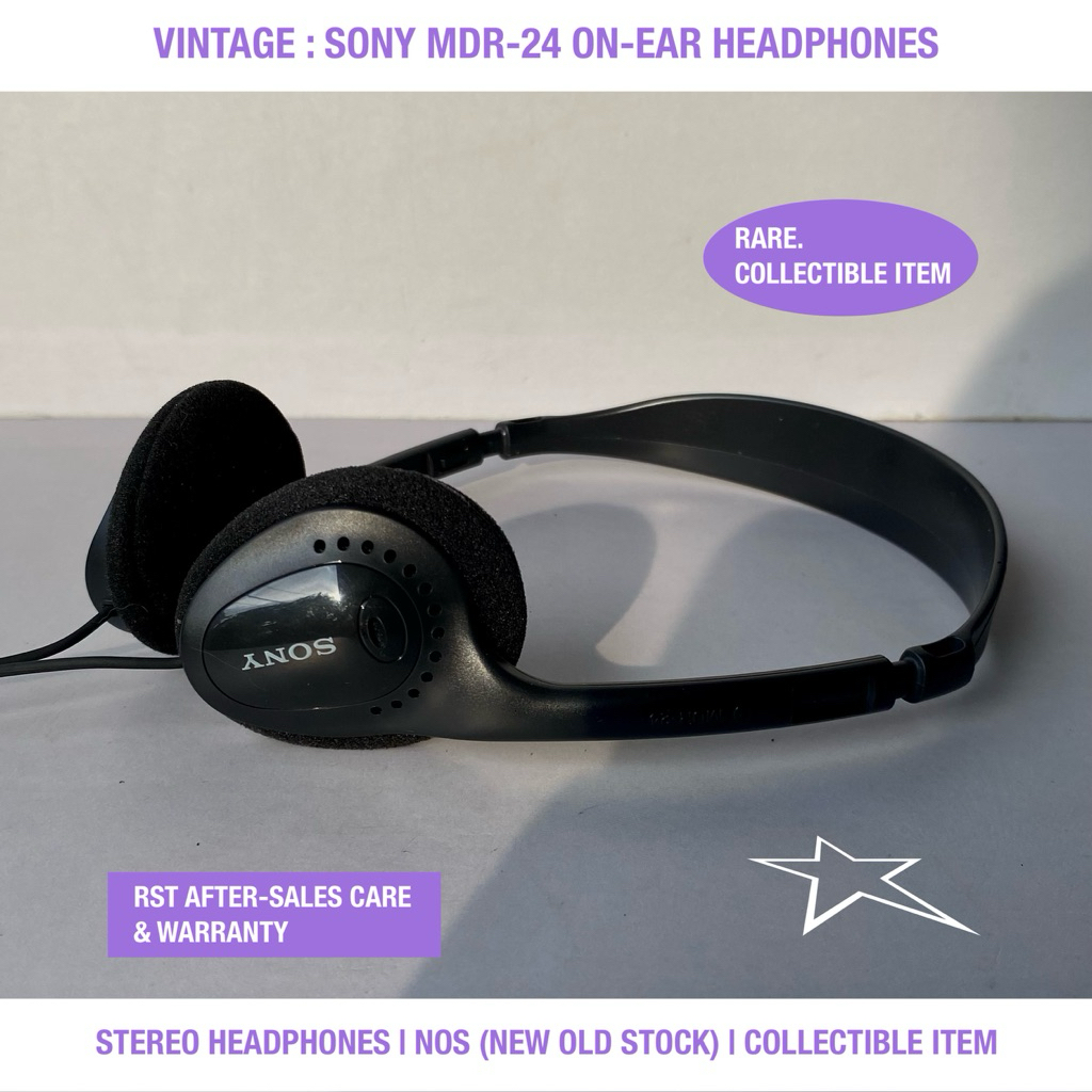 Vintage : Sony MDR-24 On-Ear Headphones | Collectible item | Headphone Retro | Vintage Headphones | 