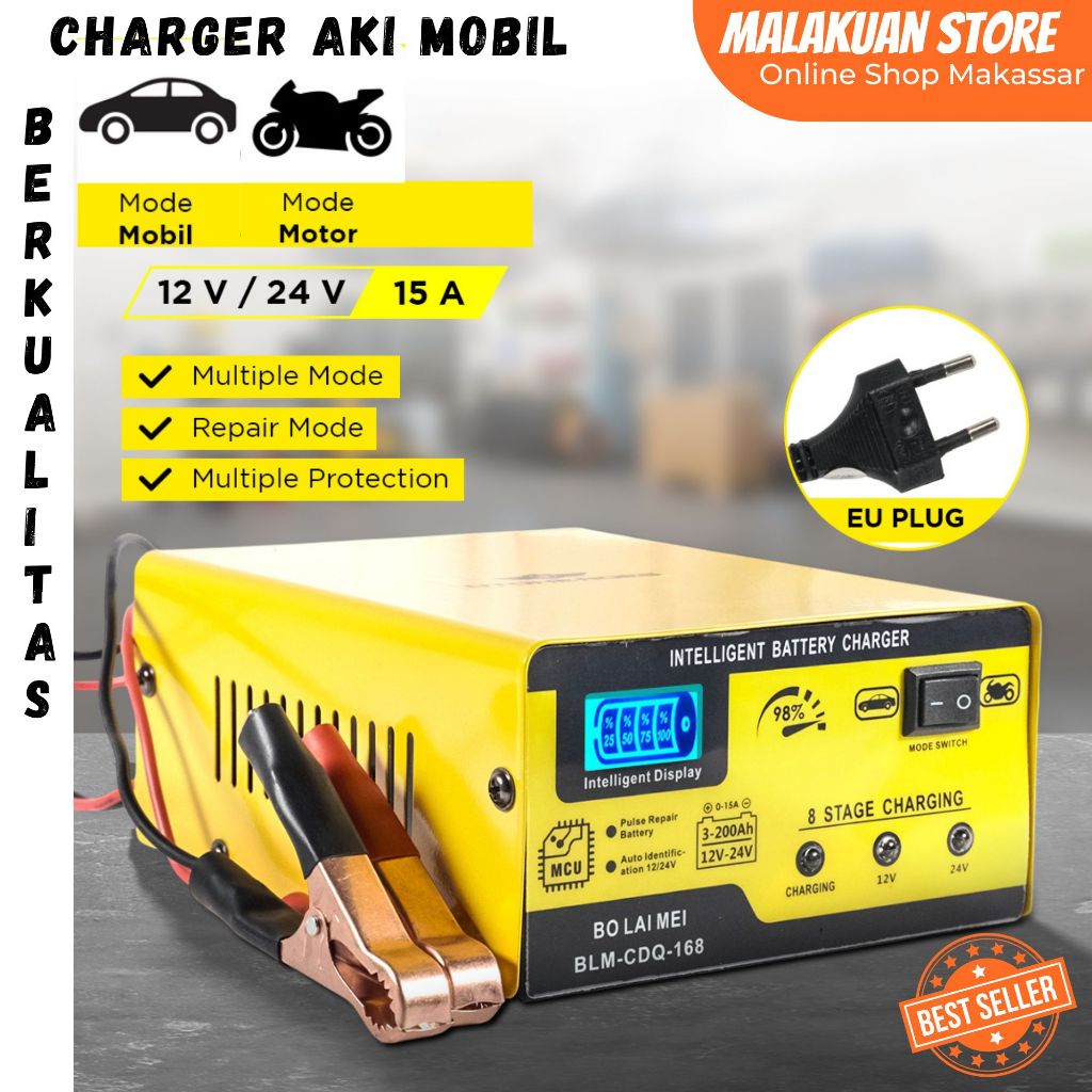 Charger Aki Mobil Battery Charger 12V/24V 15A OTOHEROES BO LAI MEI / Cas Aki