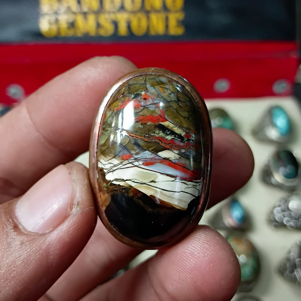 Batu Akik Pancawarna Garut Merah Cabe Asli – Keindahan Alami, Kualitas Premium - BK0173