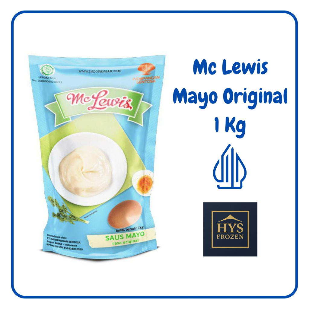 

Mc Lewis Mayonaise Rasa Mayo Original 1Kg - Rasa creamy khas Mayones, Bahan makanan halal