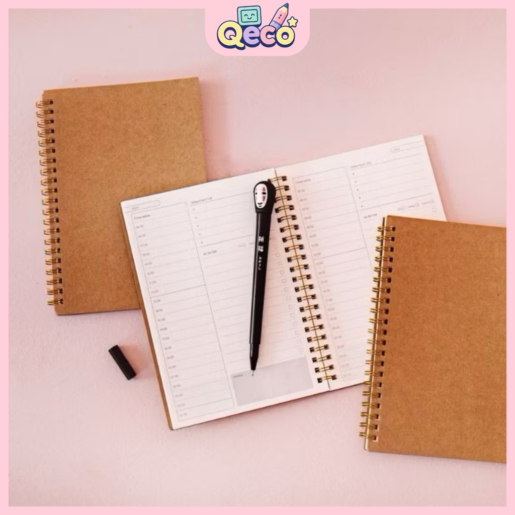 

Kraft Cover Spiral Notebook A5 - Daily Planner