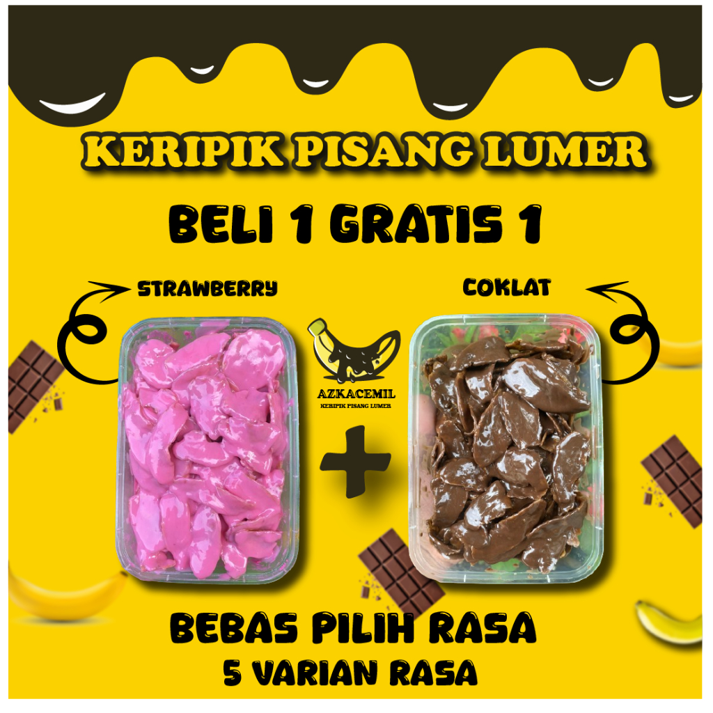 

Keripik Pisang coklat lumer premium beli 1 dapet 2 cemilan snack makanan ringan 500ml varian rasa