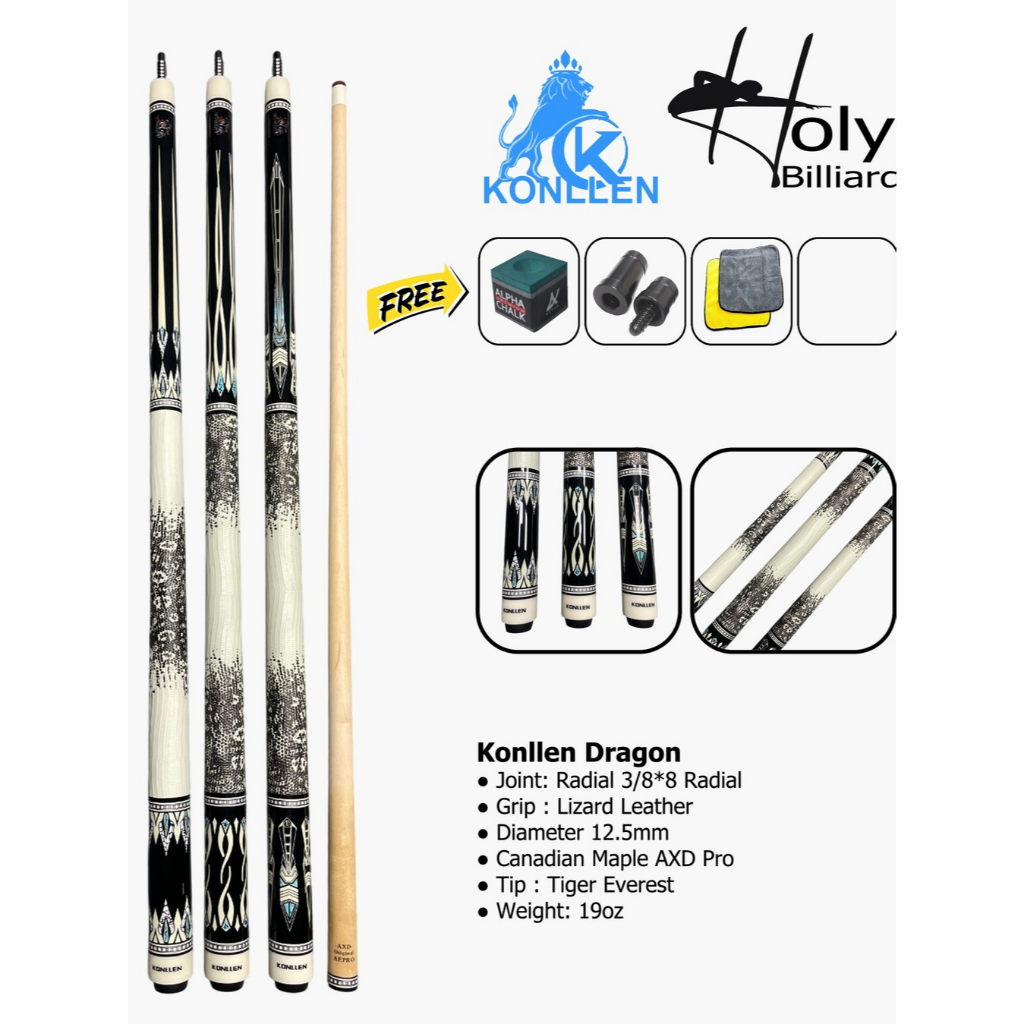 Konllen Dragon Cue / Stik Konllen / Stik Konllen Dragon / Stik Billiard Konllen Dragon