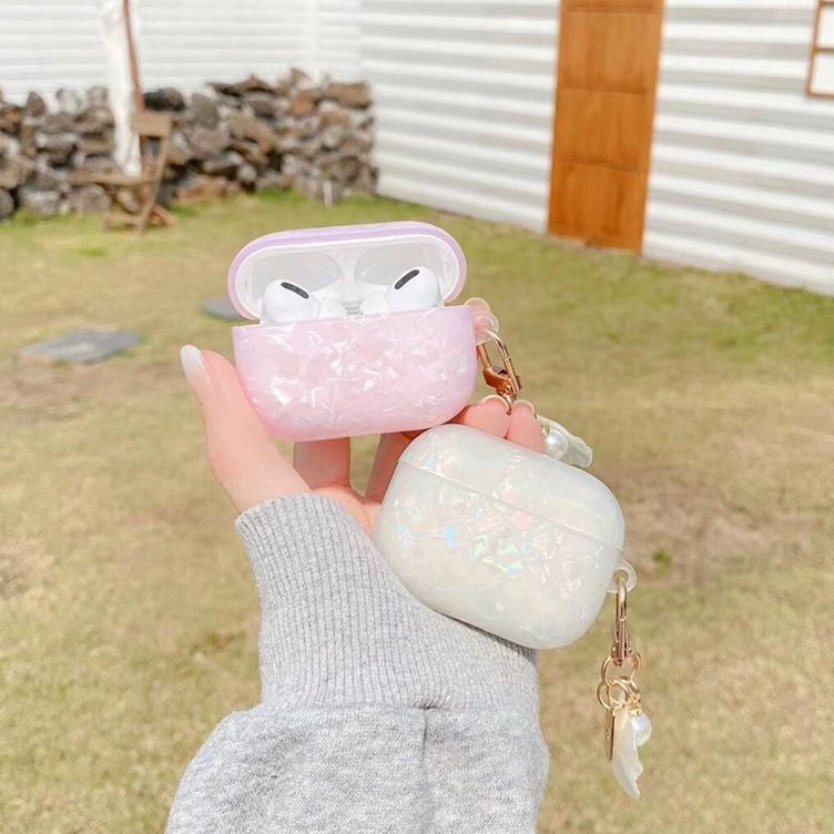 Baru Premium Silikon Case Apple AirPods Motif Shell Pattern  Tali Mutiara Silicone Earpods Inpods Ea