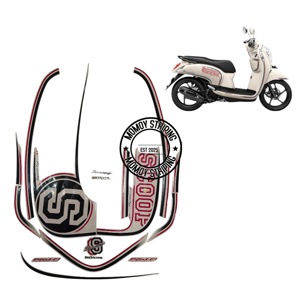 STIKER STRIPING SCOOPY FI 2014 PUTIH