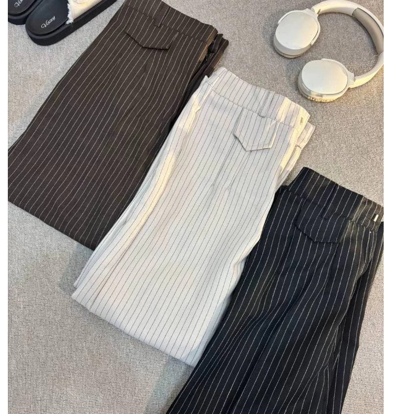 ORO PANTS STRIP BANGKOK - Oro Stripe Pants - Celana Formal Wanita loose -  Celana Kulot Highwaits