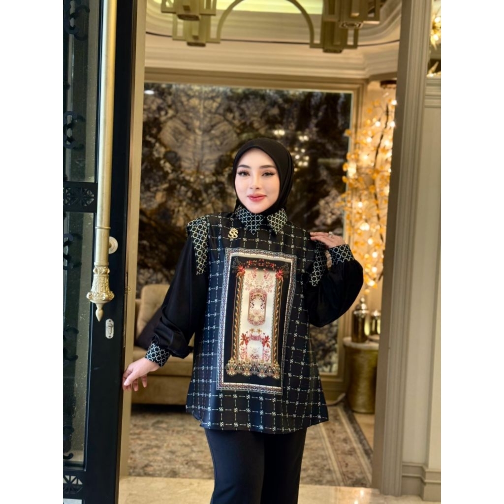 Shellasaukia Official Baju Ori One Set Etnik Hitam Premium Baju Setelan Shellasaukiashop Original Te