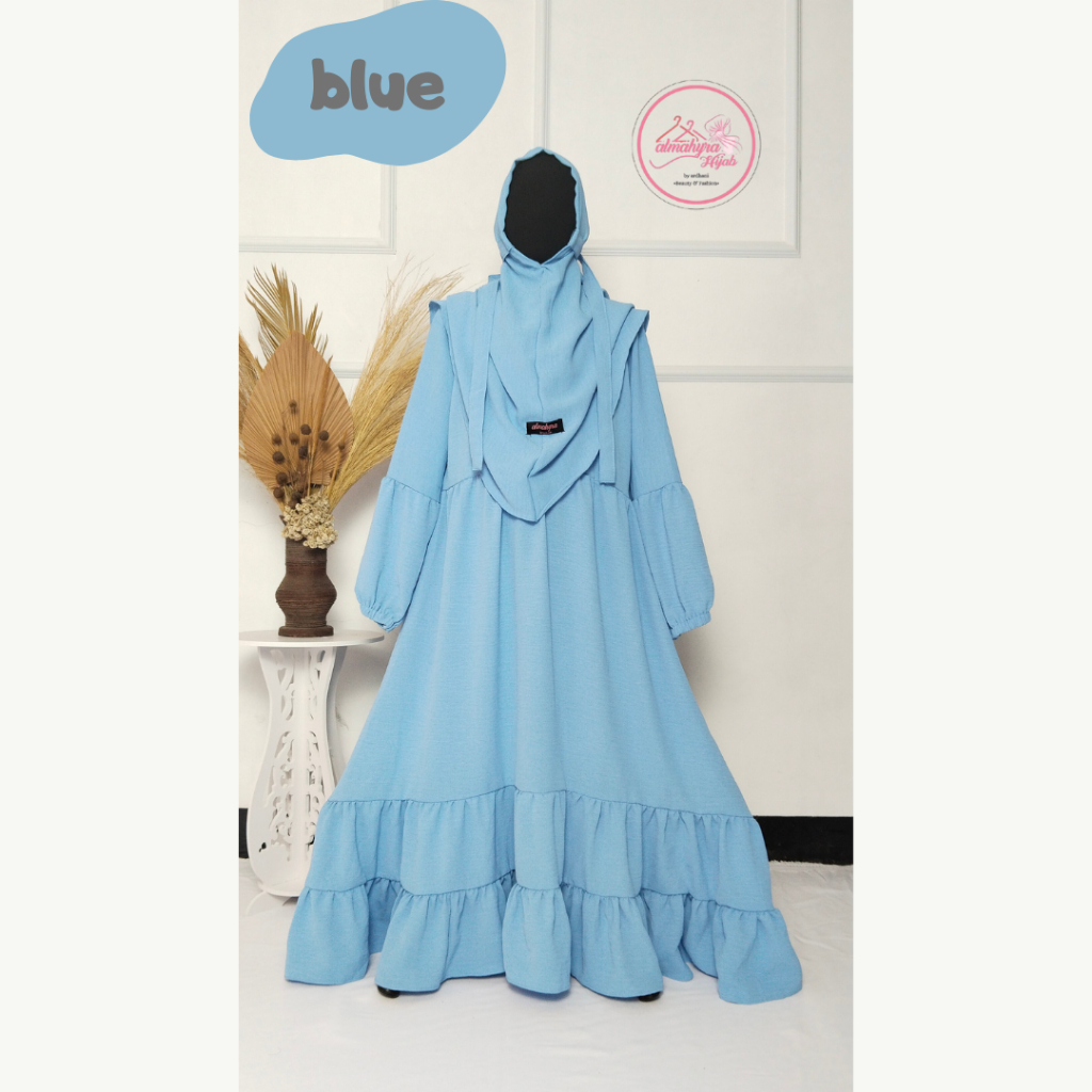 gamis anak plus hijab TERBARU/gamis syar'i anak/baju gamis perempuan/gamis anak 3-12 tahun