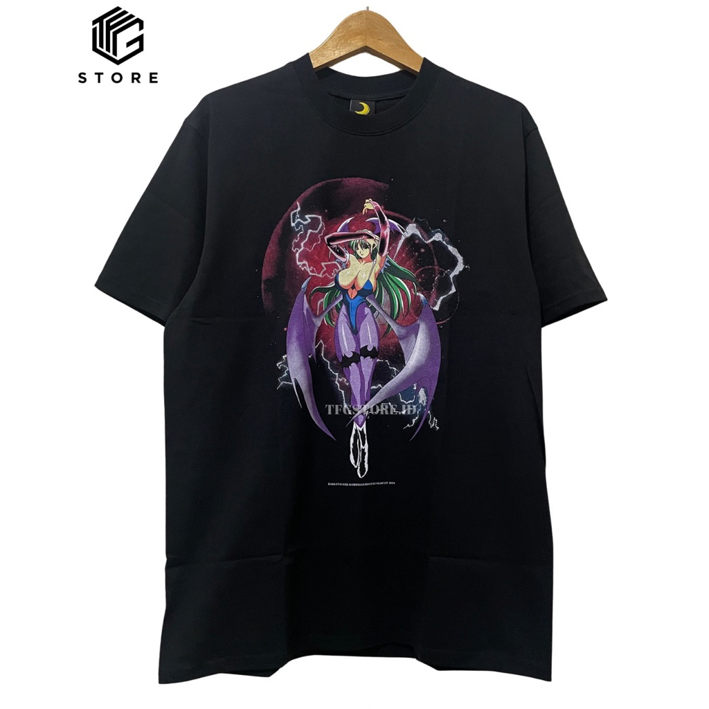 Darkstalkers Morrigan Aensland Japan Anime Tshirt Manga Tee Bootleg Premium Kaos L